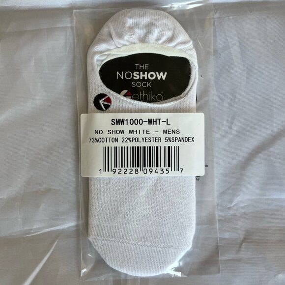 Ethika Men's Large (9 - 12) No Show Socks - Black/Ethika Logo - White - SEALED - Picture 3 of 4